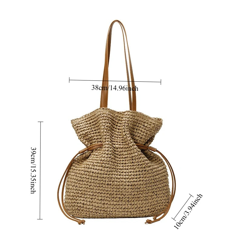 Bolso de Rafia Estilo Francés — Bandolera de Verano