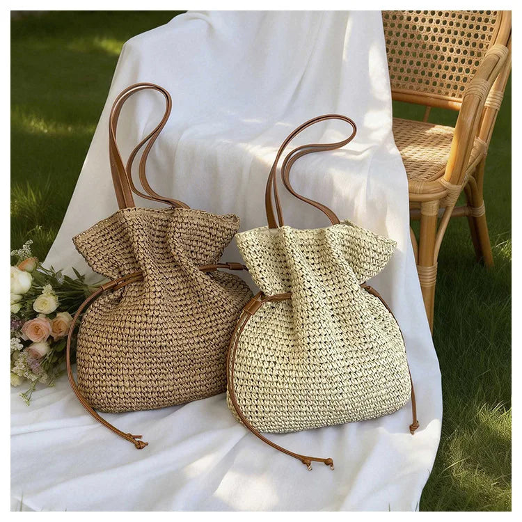 Bolso de Rafia Estilo Francés — Bandolera de Verano