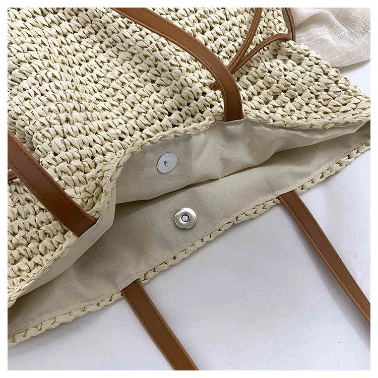 Bolso de Rafia Estilo Francés — Bandolera de Verano