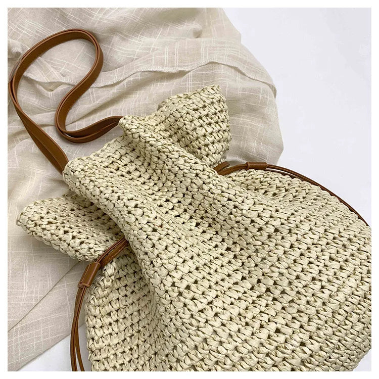 Bolso de Rafia Estilo Francés — Bandolera de Verano