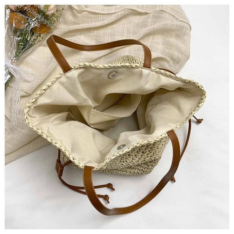 Bolso de Rafia Estilo Francés — Bandolera de Verano