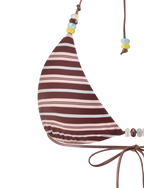 FINLEA REVERSIBLE BIKINI TOP - BROWN AND BLUE STRIPE