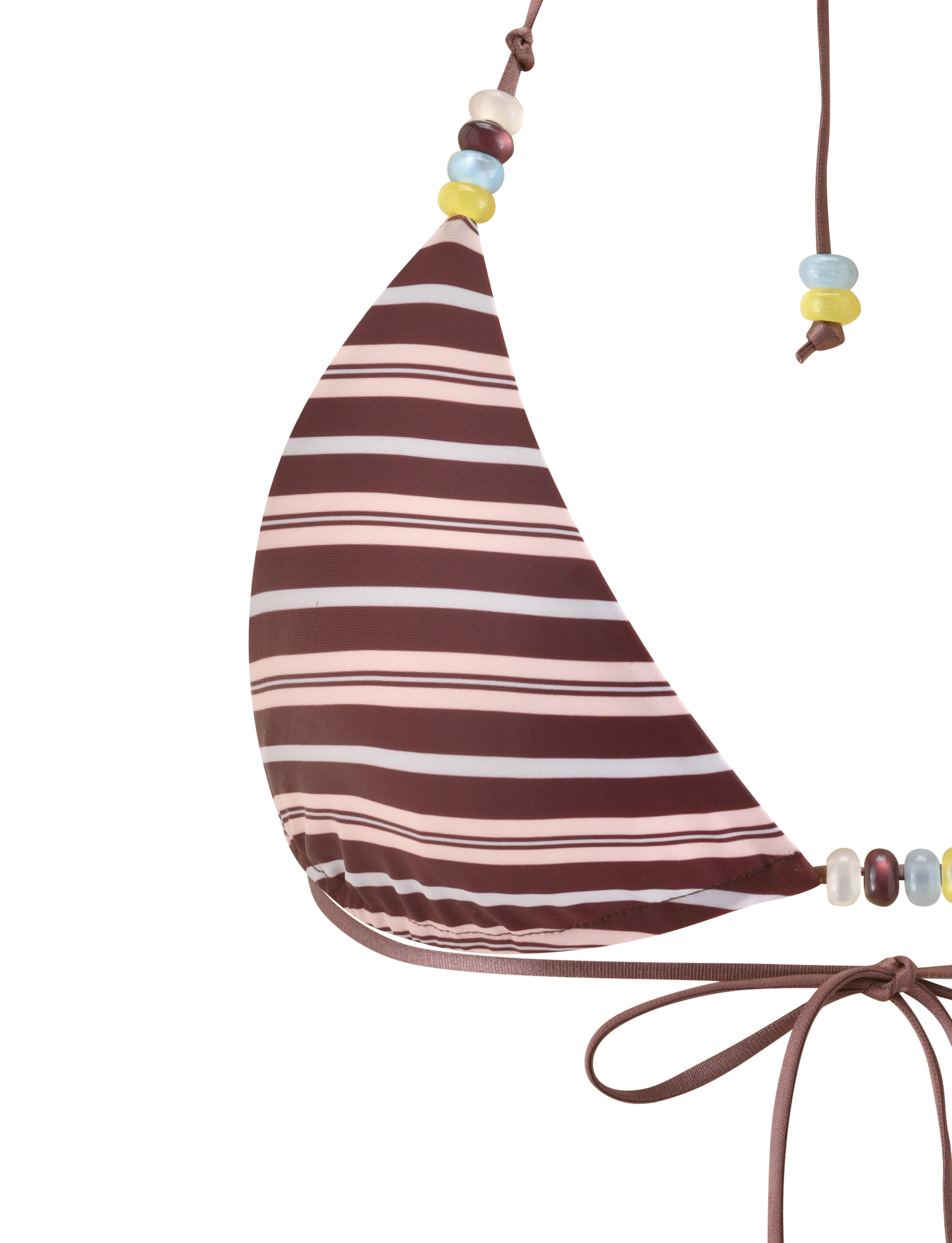 FINLEA REVERSIBLE BIKINI TOP - BROWN AND BLUE STRIPE