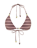 FINLEA REVERSIBLE BIKINI TOP - BROWN AND BLUE STRIPE