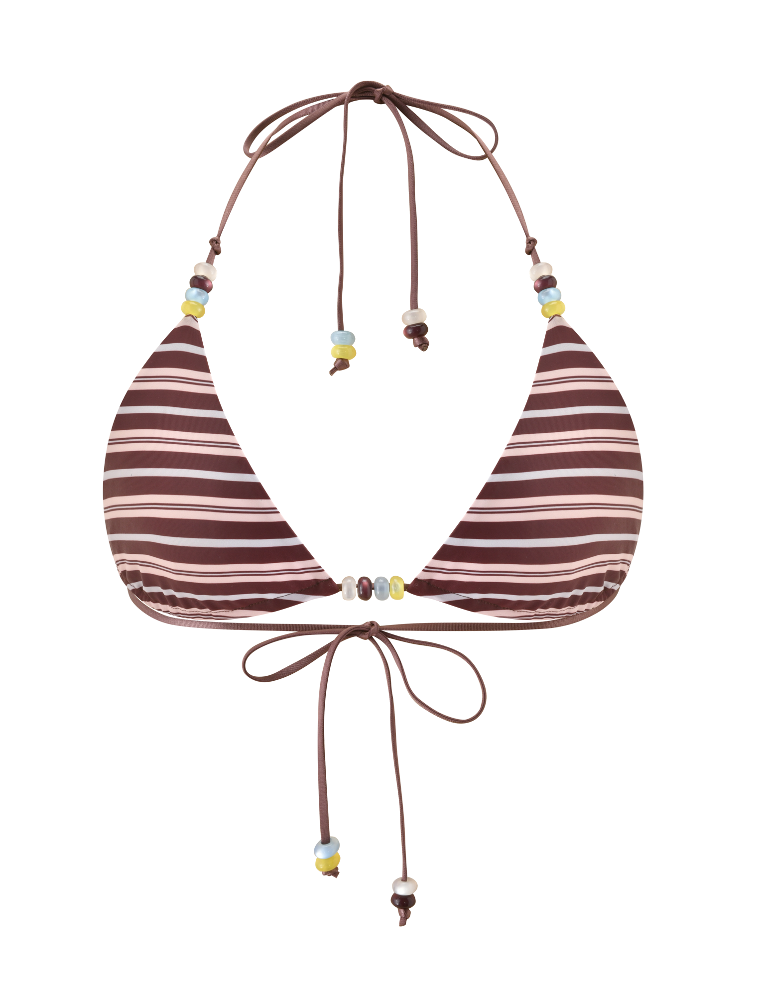 FINLEA REVERSIBLE BIKINI TOP - BROWN AND BLUE STRIPE