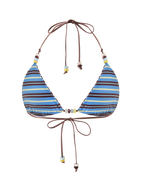 FINLEA REVERSIBLE BIKINI TOP - BROWN AND BLUE STRIPE