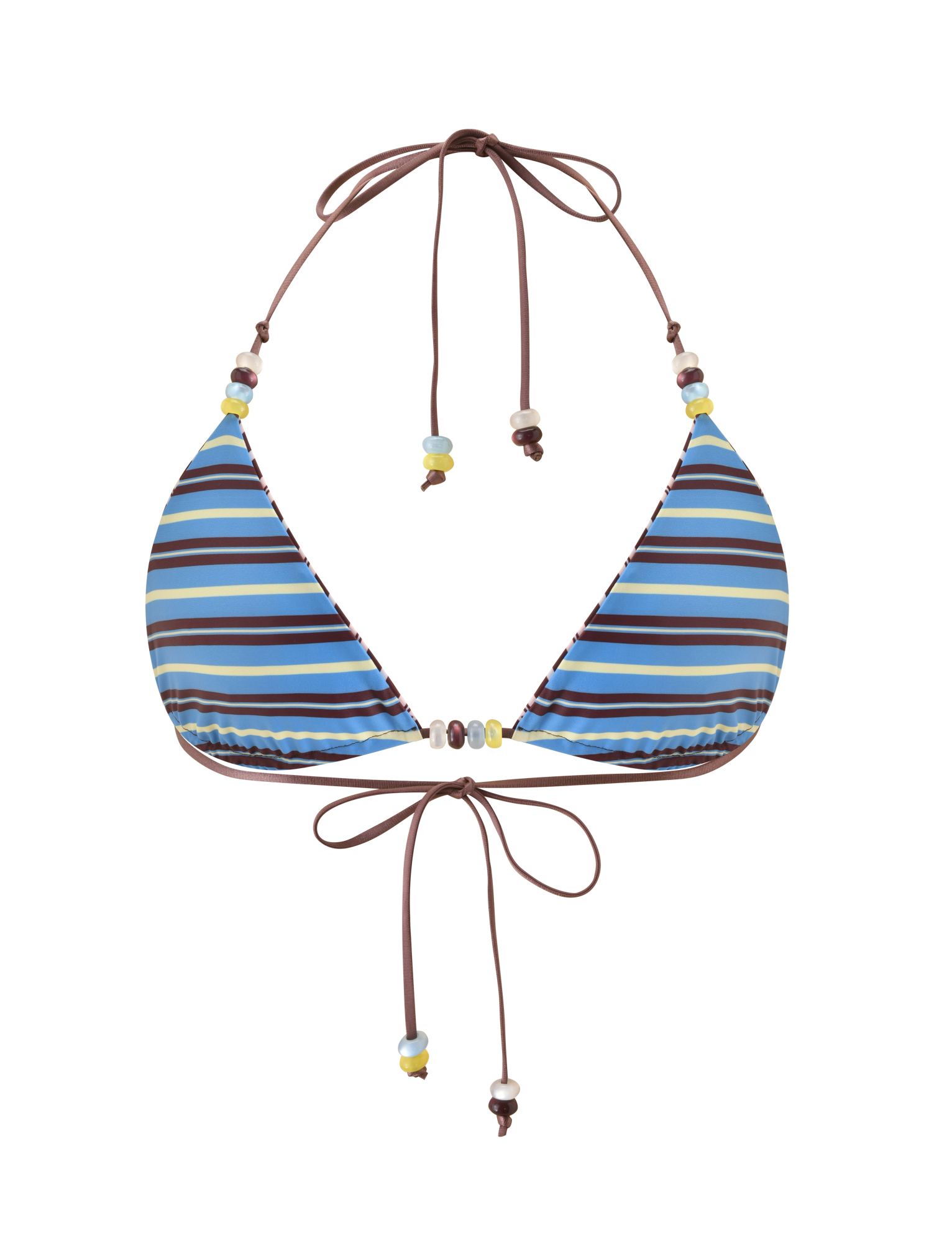 FINLEA REVERSIBLE BIKINI TOP - BROWN AND BLUE STRIPE