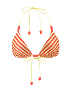 FINLEA REVERSIBLE BIKINI TOP - ROJO AMARILLO TOPOS Y RAYAS