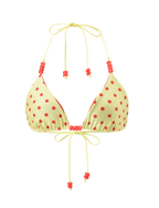 FINLEA REVERSIBLE BIKINI TOP - ROJO AMARILLO TOPOS Y RAYAS