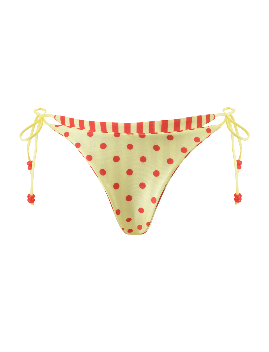FINLEA REVERSIBLE BIKINI BOTTOM - ROJO AMARILLO Y RAYAS