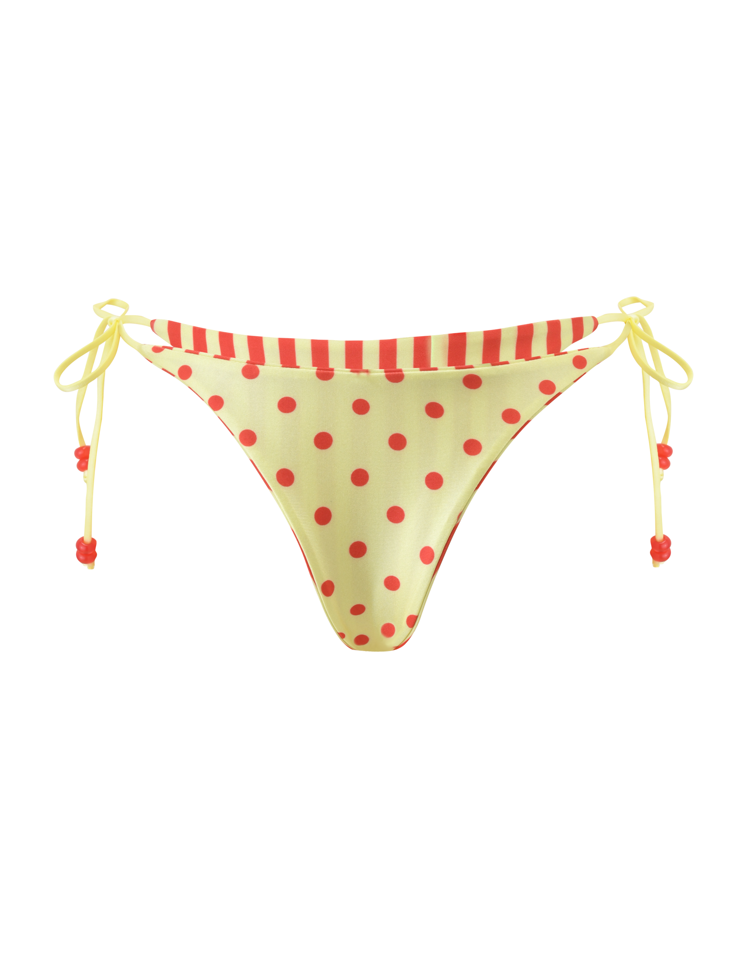FINLEA REVERSIBLE BIKINI BOTTOM - ROJO AMARILLO Y RAYAS