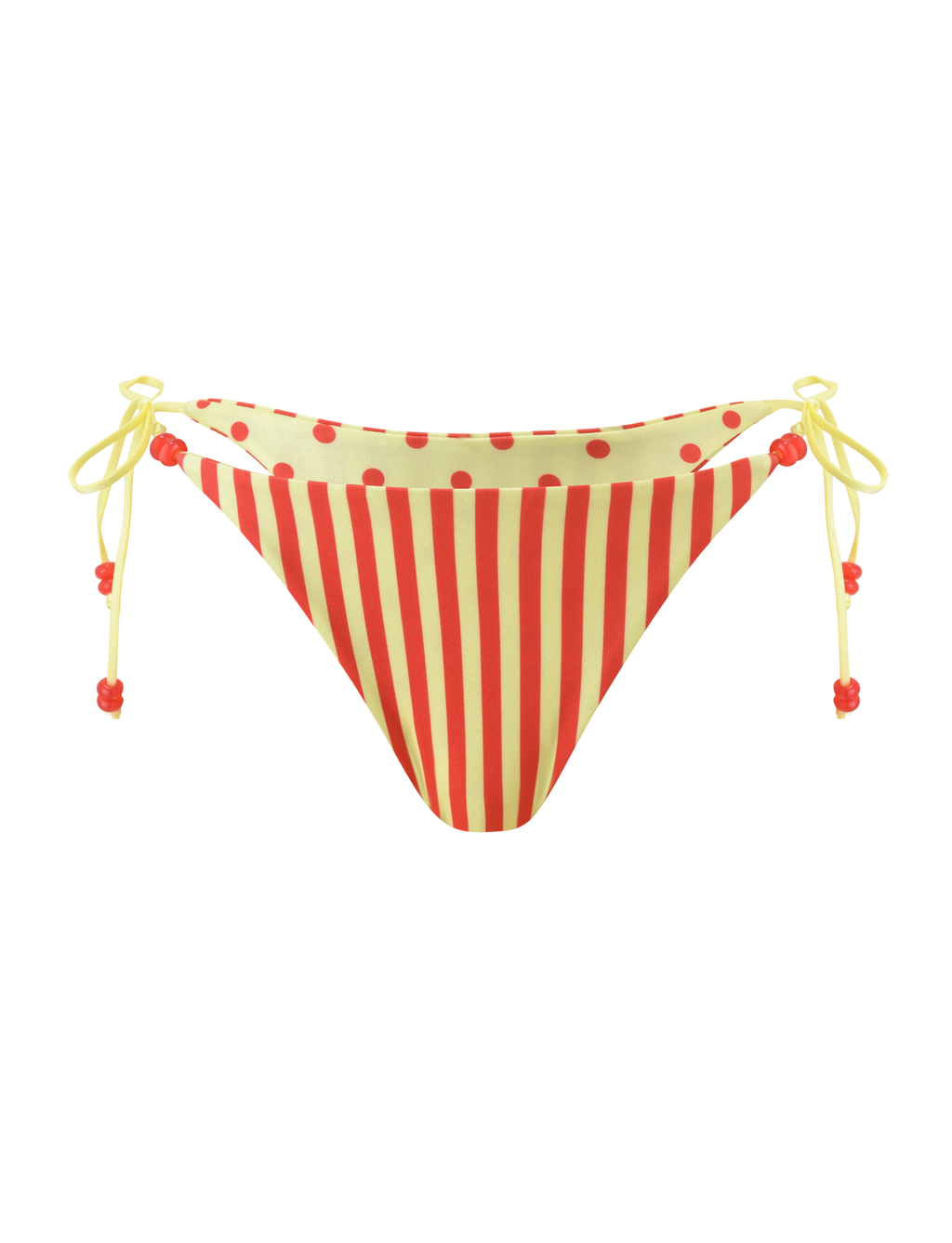 FINLEA REVERSIBLE BIKINI BOTTOM - ROJO AMARILLO Y RAYAS
