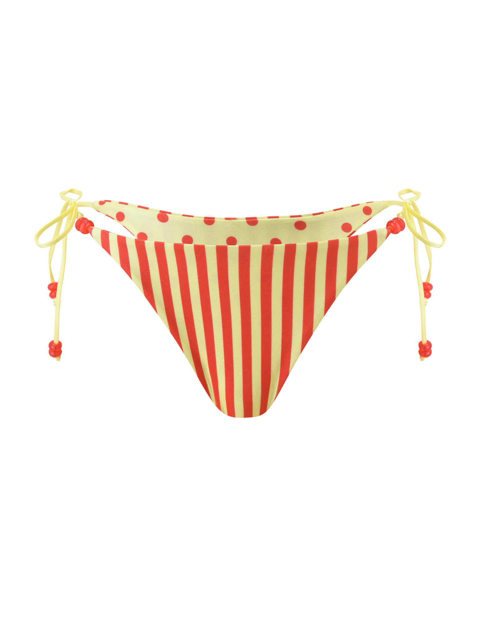 FINLEA REVERSIBLE BIKINI BOTTOM - ROJO AMARILLO Y RAYAS