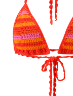 CORA BIKINI TOP 2.0 - SUNSET TROPICAL STRIPE
