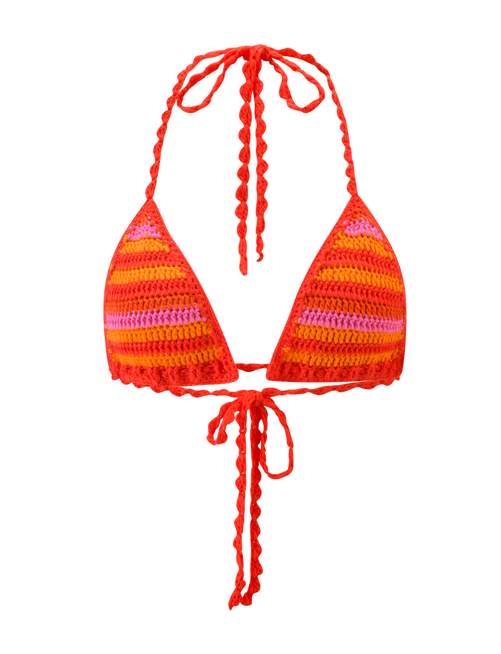 CORA BIKINI TOP 2.0 - SUNSET TROPICAL STRIPE